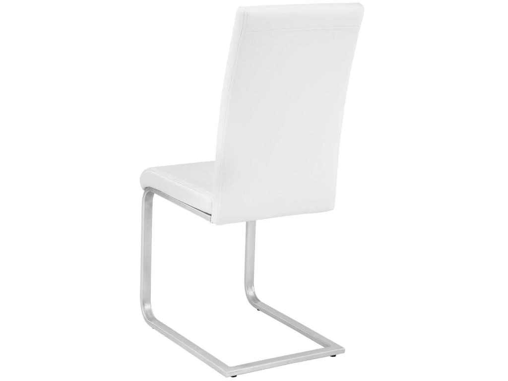 Lot De 6 Chaises Pieds Acier Siège De Salon Cuisine Salle à Manger Design Carré élégant Blanc 08_0000121 6 Lot De 6 Chaises Pieds Acier Siège De Salon Cuisine Salle à Manger Design Carré élégant Blanc 08_0000121 – Image 4