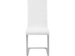 Lot De 8 Chaises Pieds Acier Siège De Salon Cuisine Salle à Manger Design Carré élégant Blanc 08_0000091 -Magasin de meubles de restaurant chaise 9245809