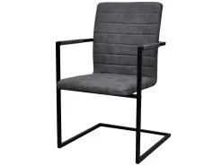 Lot De Deux Chaises De Salle à Manger 2 Pcs Cantilever Gris 1902103/2 -Magasin de meubles de restaurant chaise 9245895