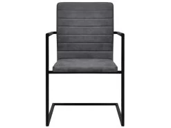 Lot De Deux Chaises De Salle à Manger 2 Pcs Cantilever Gris 1902103/2 -Magasin de meubles de restaurant chaise 9245897