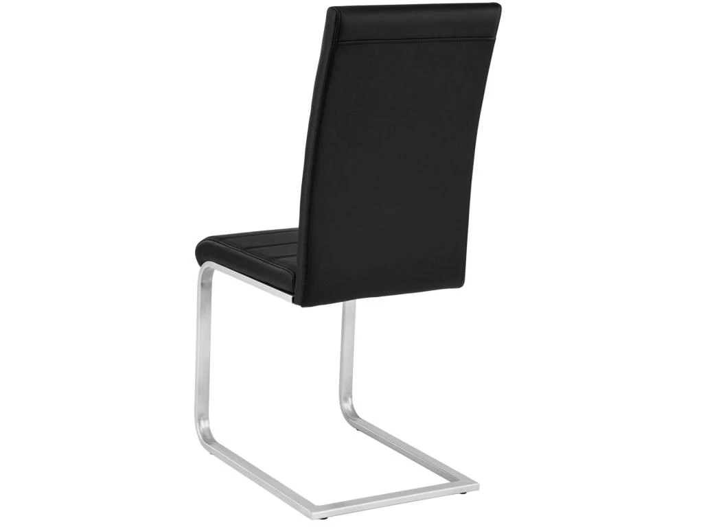 Lot De 6 Chaises Pieds Acier Siège De Salon Cuisine Salle à Manger Design Carré élégant Noir 08_0000120 6 Lot De 6 Chaises Pieds Acier Siège De Salon Cuisine Salle à Manger Design Carré élégant Noir 08_0000120 – Image 4