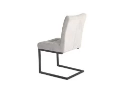 Chaise En Velours Gris Clair Et Pieds Design Métal Noir - VIVI -Magasin de meubles de restaurant chaise 9245973