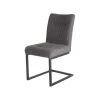 Chaise Velours Taupe Foncé Et Pieds Design En Métal Noir - VIVI -Magasin de meubles de restaurant chaise 9246015