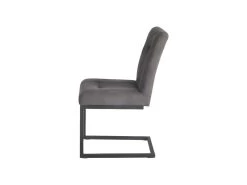 Chaise Velours Taupe Foncé Et Pieds Design En Métal Noir - VIVI -Magasin de meubles de restaurant chaise 9246021