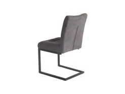 Chaise Velours Taupe Foncé Et Pieds Design En Métal Noir - VIVI -Magasin de meubles de restaurant chaise 9246023