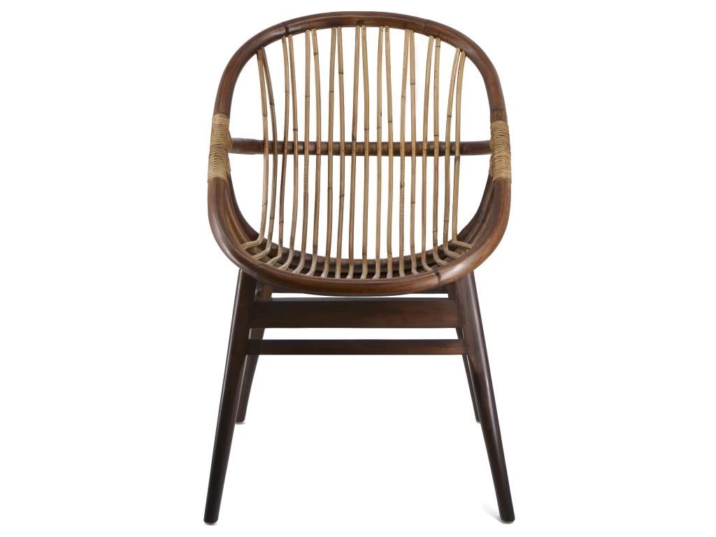 Fauteuil En Bois De mindi et Rotin 4 Fauteuil En Bois De mindi et Rotin – Image 2