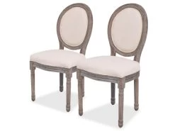 Lot De Deux Chaises De Salle à Manger 2 Pièces Lin 1902118