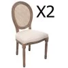 Lot De 2 Chaises En Bouleau Et Lin - L.56,5 X L.49,5 X H.95 Cm