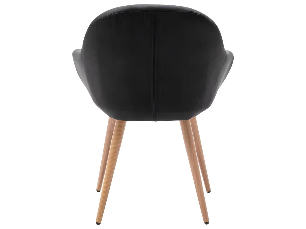 CANCUN - Chaise Scandinave Tissu Gris Anthracite Pieds Métal Effet Bois (x2) 5 CANCUN - Chaise Scandinave Tissu Gris Anthracite Pieds Métal Effet Bois (x2) – Image 3