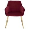 1x Chaise De Salle à Manger En Velours Bordeaux 19_0000134 -Magasin de meubles de restaurant chaise 9249817