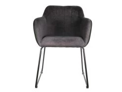 AMANCA - Lot De 2 Fauteuils Tissu Gris Et Simili Noir 10 AMANCA - Lot De 2 Fauteuils Tissu Gris Et Simili Noir -Magasin de meubles de restaurant chaise 9250011