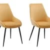 Lot De 2 Chaises En Velours Jaune Pieds En Métal Noir - JAZZY -Magasin de meubles de restaurant chaise 9250165