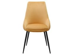 Lot De 2 Chaises En Velours Jaune Pieds En Métal Noir - JAZZY -Magasin de meubles de restaurant chaise 9250169