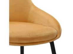 Lot De 2 Chaises En Velours Jaune Pieds En Métal Noir - JAZZY -Magasin de meubles de restaurant chaise 9250173