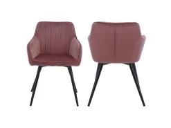 Chaise En Velours BERTILLE Rose - HAPPY GARDEN -Magasin de meubles de restaurant chaise 9250495