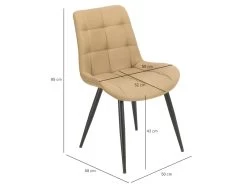 Lot De 2 Chaises En Tissu Jaune Pâle Pieds En Métal Noir - JAELLE 10 Lot De 2 Chaises En Tissu Jaune Pâle Pieds En Métal Noir - JAELLE -Magasin de meubles de restaurant chaise 9251817