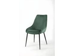 Lot De 2 Chaises En Velours Vert Et Piètement En Métal Noir - JAZZY 11 Lot De 2 Chaises En Velours Vert Et Piètement En Métal Noir - JAZZY -Magasin de meubles de restaurant chaise 9252039