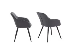 Chaise En Velours BERTILLE Grise - HAPPY GARDEN 9 Chaise En Velours BERTILLE Grise - HAPPY GARDEN -Magasin de meubles de restaurant chaise 9252937