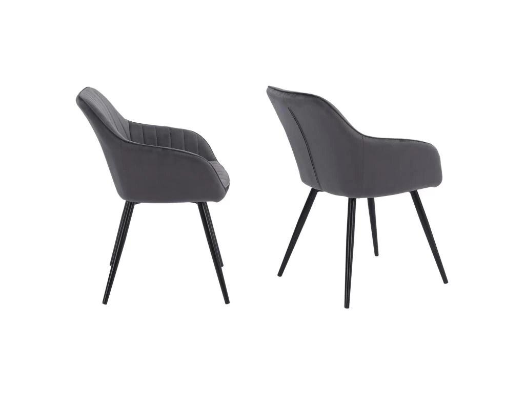 Chaise En Velours BERTILLE Grise - HAPPY GARDEN 5 Chaise En Velours BERTILLE Grise - HAPPY GARDEN – Image 3