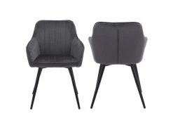 Chaise En Velours BERTILLE Grise - HAPPY GARDEN 10 Chaise En Velours BERTILLE Grise - HAPPY GARDEN -Magasin de meubles de restaurant chaise 9252939