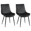 CAROLANN - Lot De 2 Chaises Noires Métal Et PVC -Magasin de meubles de restaurant chaise 9279695