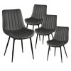 CAROLANN - Lot De 4 Chaises Grises Métal Et PVC 1 CAROLANN - Lot De 4 Chaises Grises Métal Et PVC -Magasin de meubles de restaurant chaise 9279777