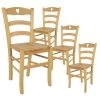 NAPLES - Lot De 4 Chaises Naturelles Et Assises En Bois -Magasin de meubles de restaurant chaise 9279999