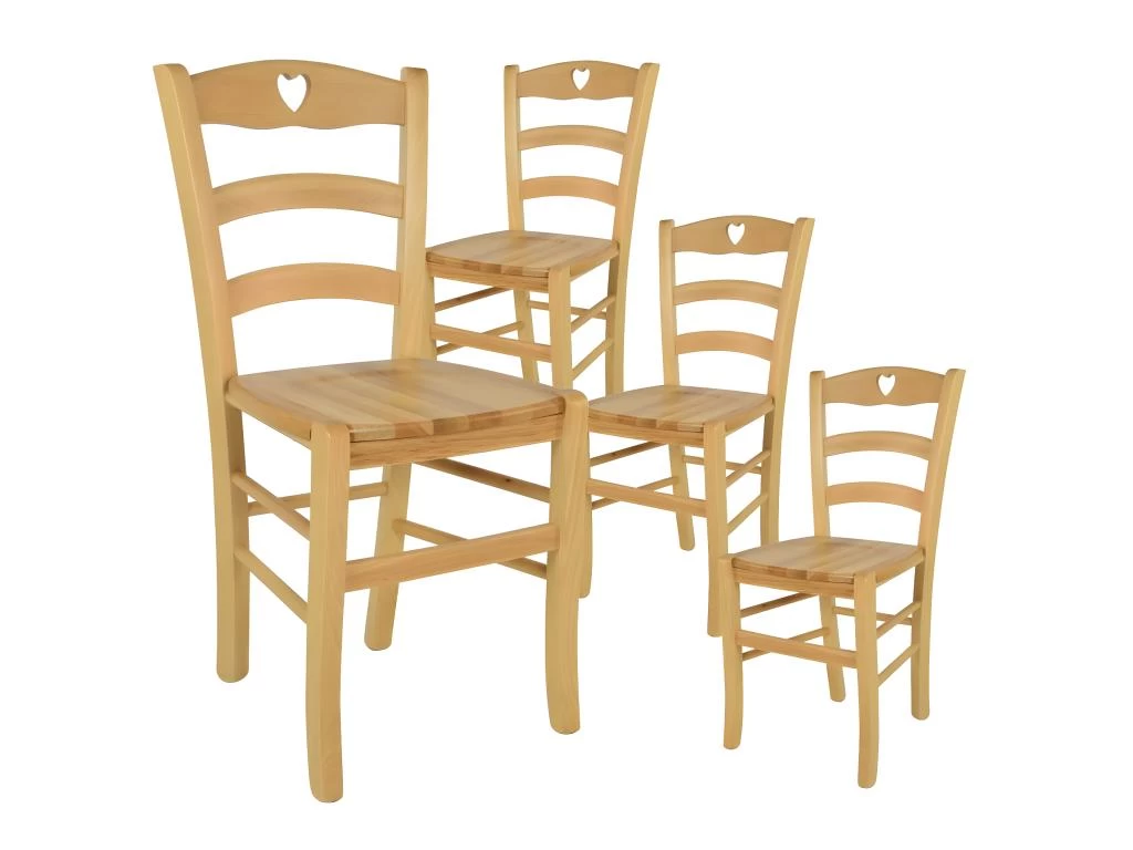 NAPLES - Lot De 4 Chaises Naturelles Et Assises En Bois 3 NAPLES - Lot De 4 Chaises Naturelles Et Assises En Bois
