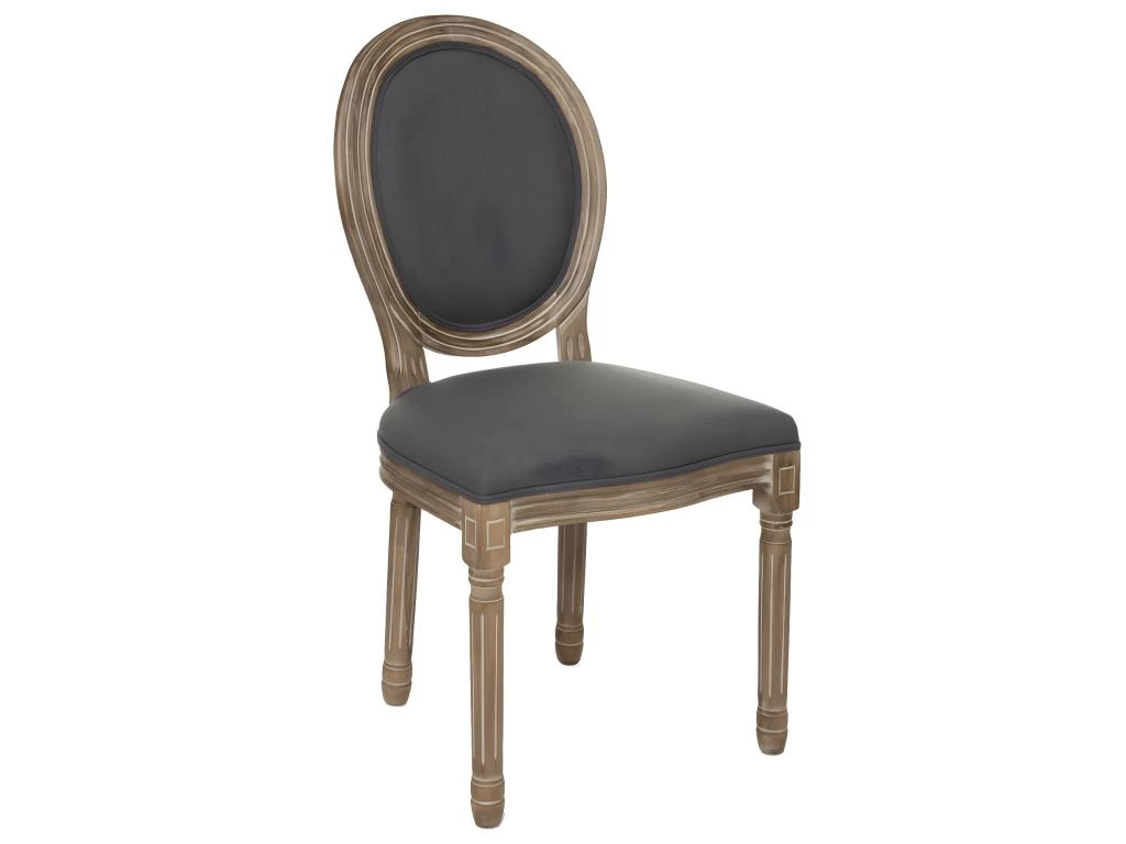 Chaise De Table Gris Foncé Et Pieds En Bois D'Hévéa 3 Chaise De Table Gris Foncé Et Pieds En Bois D'Hévéa