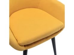 CANCUN - Chaise Scandinave Tissu Curry Pieds Métal Noir(x2) 10 CANCUN - Chaise Scandinave Tissu Curry Pieds Métal Noir(x2) -Magasin de meubles de restaurant chaise 9531537