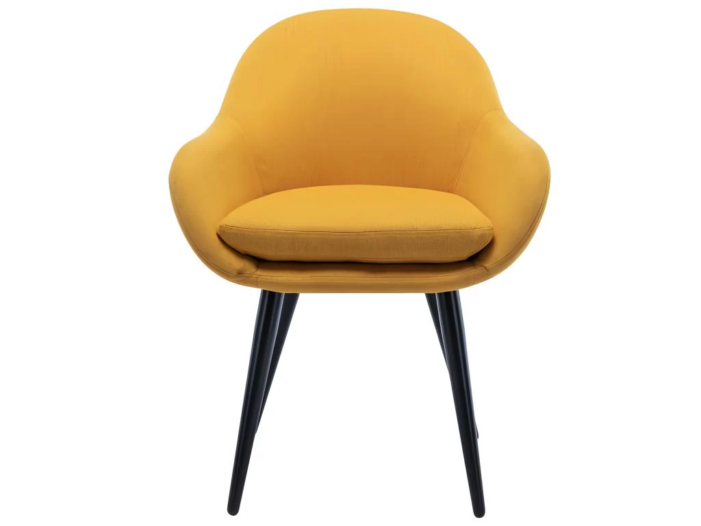 CANCUN - Chaise Scandinave Tissu Curry Pieds Métal Noir(x2) 7 CANCUN - Chaise Scandinave Tissu Curry Pieds Métal Noir(x2) – Image 5