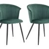 Lot De 2 Chaises De Salle à Manger, Fauteuil Scandinave, Assise Et Dossier Rembourrée En Velours Vert, Largeur D'assise 45 Cm, Pieds En Métal Noir, Charge 110 Kg, Pour Salon, Chambre à Coucher, Cuisine, Bureau -Magasin de meubles de restaurant chaise 9531561