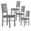 MELINA - Lot De 4 Chaises Bois Massif Gris -Magasin de meubles de restaurant chaise 9534867