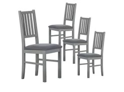 MELINA - Lot De 4 Chaises Bois Massif Gris