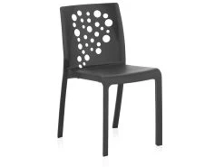 Lot De 6 Chaises De Table-salle à Manger - Cuisine - Interieur/exterieur En Résine Coloris Anthracite - Longueur 48 X Profondeur 54 X Hauteur 81 Cm
