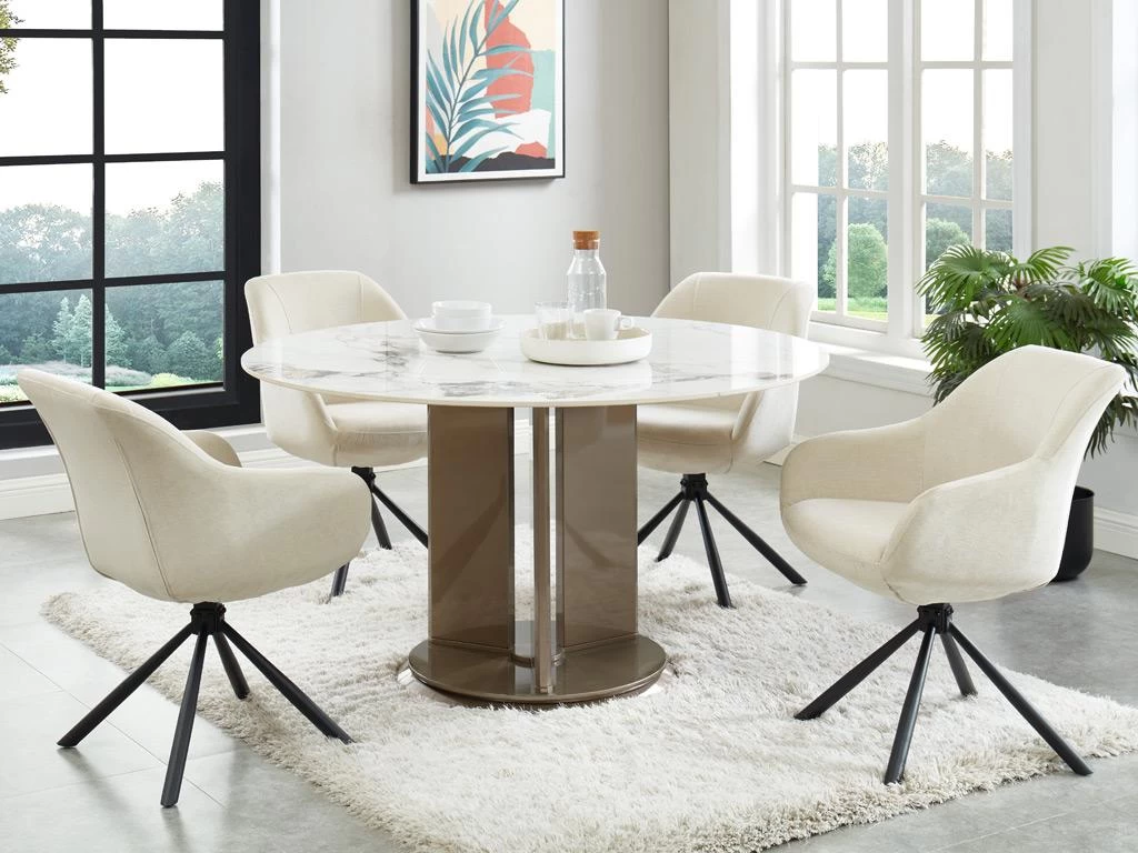 Lot De 2 Chaises Avec Accoudoirs En Tissu Et Métal - Beige - MADIALI De Pascal MORABITO 4 Lot De 2 Chaises Avec Accoudoirs En Tissu Et Métal - Beige - MADIALI De Pascal MORABITO – Image 2