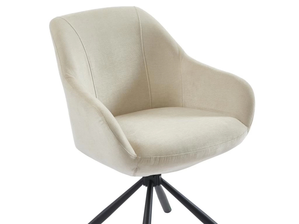 Lot De 2 Chaises Avec Accoudoirs En Tissu Et Métal - Beige - MADIALI De Pascal MORABITO 8 Lot De 2 Chaises Avec Accoudoirs En Tissu Et Métal - Beige - MADIALI De Pascal MORABITO – Image 6