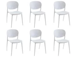 Lot De 6 Chaises Empilables En Polypropylène - Blanc - CARETANE 19 Lot De 6 Chaises Empilables En Polypropylène - Blanc - CARETANE -Magasin de meubles de restaurant chaise 9814921