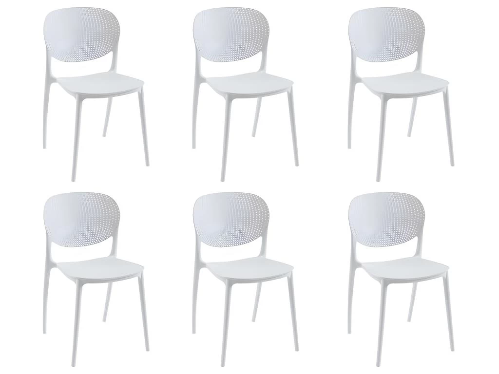 Lot De 6 Chaises Empilables En Polypropylène - Blanc - CARETANE 11 Lot De 6 Chaises Empilables En Polypropylène - Blanc - CARETANE – Image 9