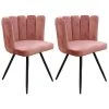 CHARLOTTE - Lot De 2 Chaises Velours Rose 1 CHARLOTTE - Lot De 2 Chaises Velours Rose -Magasin de meubles de restaurant chaise 9830743