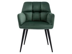 Lot De 6 Chaises Avec Accoudoirs - Velours Et Métal - Vert - PEGA -Magasin de meubles de restaurant ensemble table chaises 423599