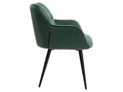 Lot De 6 Chaises Avec Accoudoirs - Velours Et Métal - Vert - PEGA -Magasin de meubles de restaurant ensemble table chaises 423601