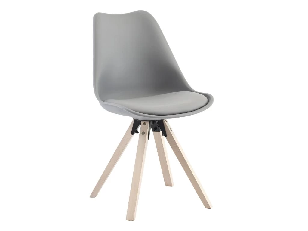 Ensemble Table + 6 Chaises - Blanc, Gris Et Naturel Clair - SERANI 5 Ensemble Table + 6 Chaises - Blanc, Gris Et Naturel Clair - SERANI – Image 3