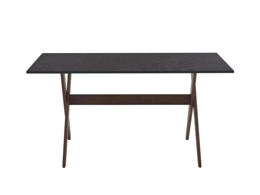 Ensemble Table + 6 Chaises - Anthracite, Gris Et Naturel Foncé - SERANI 6 Ensemble Table + 6 Chaises - Anthracite, Gris Et Naturel Foncé - SERANI – Image 4