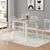 Ensemble Table + 4 Chaises En MDF Et Métal - Naturel Et Blanc - MAEWIN