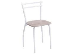 Ensemble Table + 4 Chaises En MDF Et Métal - Naturel Et Blanc - MAEWIN 19 Ensemble Table + 4 Chaises En MDF Et Métal - Naturel Et Blanc - MAEWIN -Magasin de meubles de restaurant ensemble table et chaise 12307405