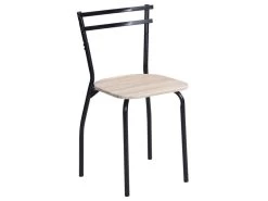 Ensemble Table + 4 Chaises En MDF Et Métal - Naturel Et Noir - FELONA 16 Ensemble Table + 4 Chaises En MDF Et Métal - Naturel Et Noir - FELONA -Magasin de meubles de restaurant ensemble table et chaise 12341675