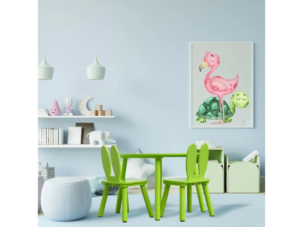 Ensemble De Table Et 2 Chaises Pour Enfants En Bois Verte 3 Ensemble De Table Et 2 Chaises Pour Enfants En Bois Verte