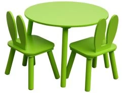 Ensemble De Table Et 2 Chaises Pour Enfants En Bois Verte 10 Ensemble De Table Et 2 Chaises Pour Enfants En Bois Verte -Magasin de meubles de restaurant ensemble table et chaise 12611131