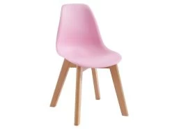 Ensemble Table Enfant LOULOUNE + 2 Chaises LILINOU - Naturel Et Rose -Magasin de meubles de restaurant ensemble table et chaise 13531479